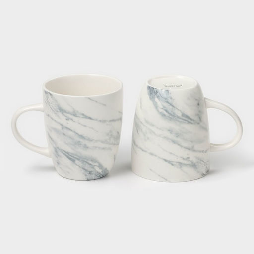 Кружки Magistro Real Marble, 400 мл, набор 2 шт., фарфор, белые  фото 3