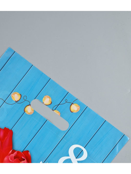 Цена за 20 шт. Пакет подарочный 8 марта, полиэтиленовый, с вырубной ручкой, 30?40 см, 50 мкм