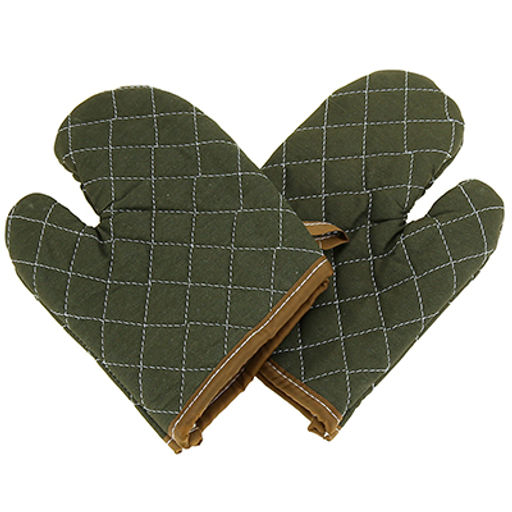 Прихватка-варежка 24х15см, ткань х/б, наполнитель - синтепон, набор 2 штуки (Китай) - Домашняя мода фото 2