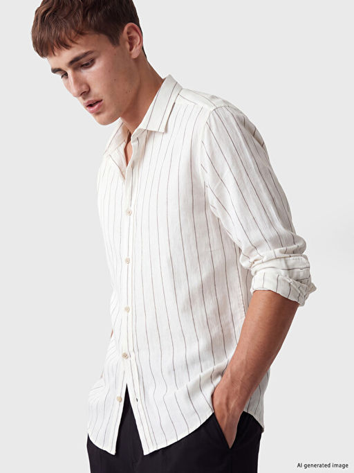 Regular Fit ?izgili Arm?rl? Erkek G?mlek