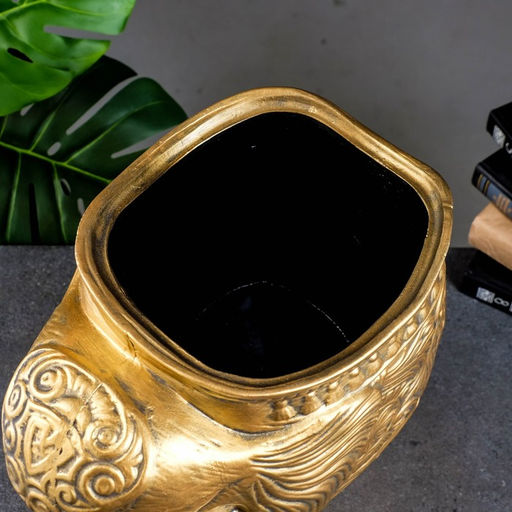 Декоративное кашпо для цветов «Слон», 6 л, 35×22×35 см, гипс, золотистый