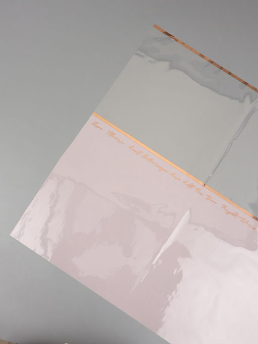 Цена за 20 шт. Пленка для цветов, "Полоса с окном", розовая, 57х57±2 см