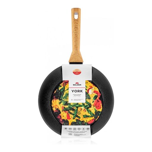 Сковорода глубокая с антипригарным покрытием Walmer York Induction, 24 см, цвет светлое дерево  фото 2