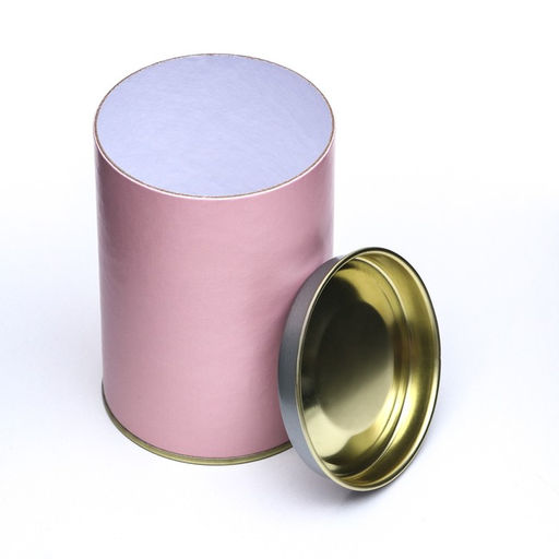 Цена за 2 шт. Тубус 73х110 мм (90 мм внутренняя высота), картон, металлическая крышка розовый