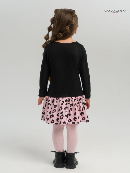 Платье Алиса дл/р черный-нежный леопард - Sovalina фото 31