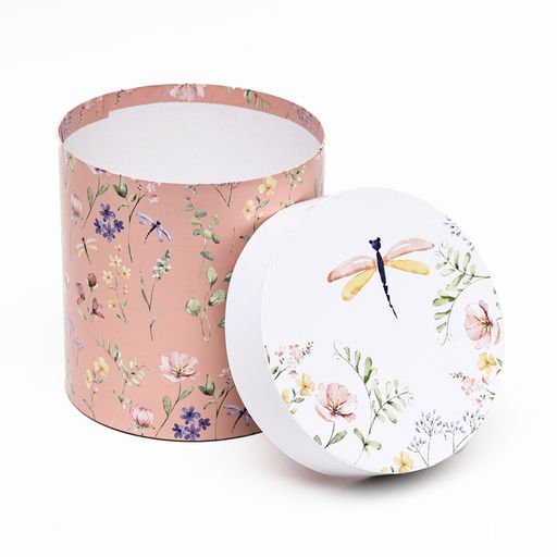 Набор круглых подарочных коробок 5 в 1 Мини - цветы, 20?20 - 14?14 см