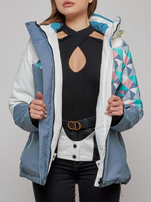 Горнолыжный костюм женский зимний белого цвета 02337Bl - Chunmai фото 12