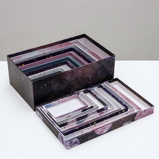 Набор подарочных коробок 10 в 1 Космос, 12 7 4 - 32.5 20 12.5 см - Дарите счастье фото 8