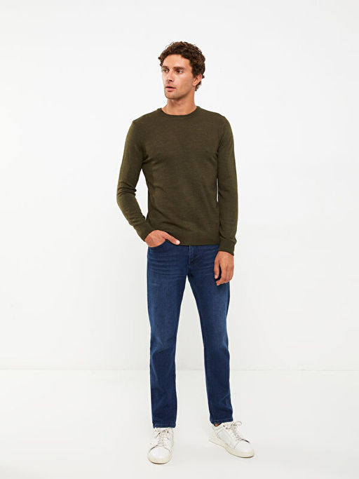 Bisiklet Yaka Uzun Kollu Erkek Triko Kazak - Waikiki фото 3