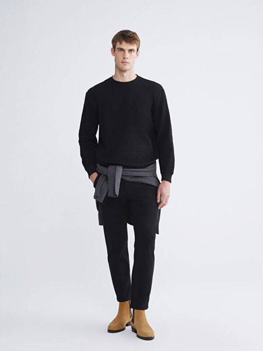 Bisiklet Yaka Erkek Sweatshirt