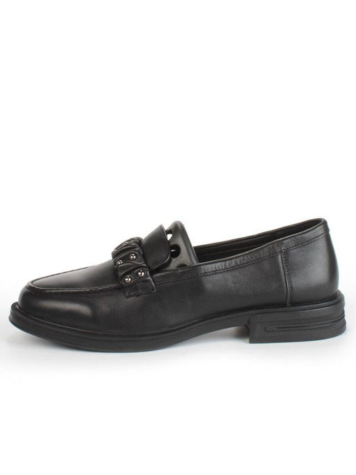 03-DYL140-1 BLACK Лоферы женские (натуральная кожа)