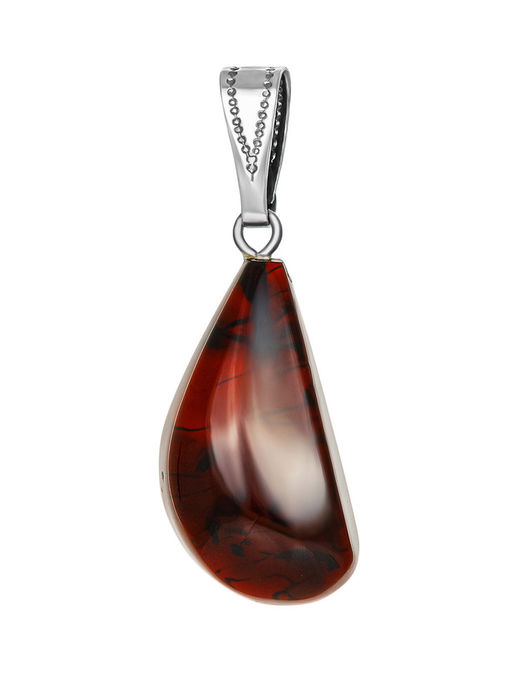 Подвеска-капля из натурального балтийского янтаря вишнёвого цвета