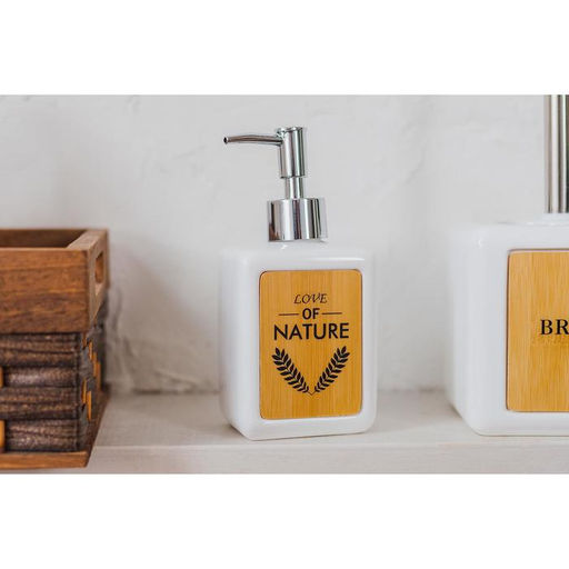 Дозатор для мыла SAVANNA Природа, 350 мл, белый фото 6