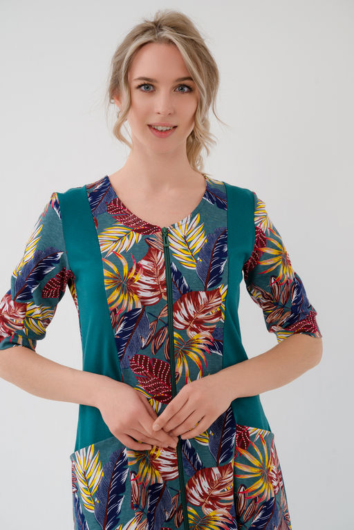 Халат женский из кулирки Любовь осенние листья