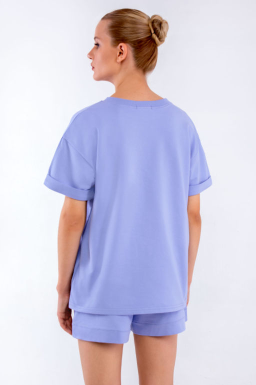 Арт. 2371 Костюм женский с шортами 42-48 (4 шт) Цвет:сиреневый - Калинка фото 3