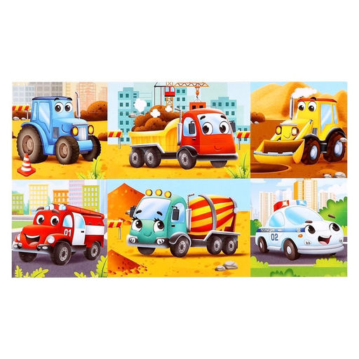 Конструктор пластиковый «Весёлый транспорт», 18 деталей