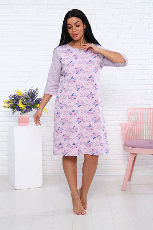 Сорочка теплая, футер с начесом, розовый (939-1) - Плиона фото 5