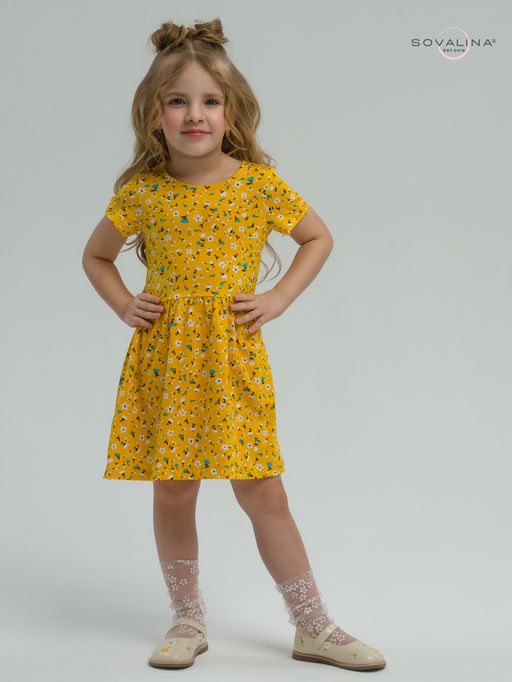 Платье Лето цветы на горчице - Sovalina фото 11