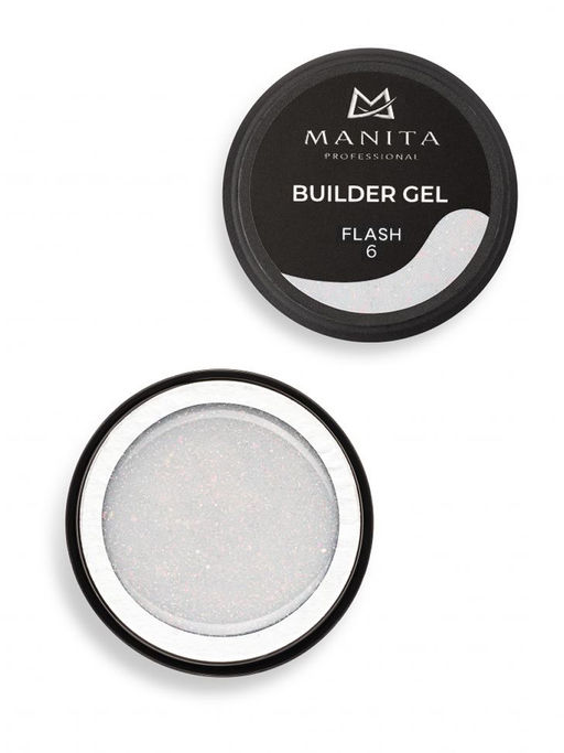 Manita Professional Гель моделирующий для ногтей с хлопьями юки / Builder Gel Flash №06, 15 мл  фото 3