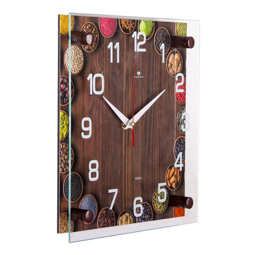 Часы настенные интерьерные «Специи», серия: Кухня, бесшумные, плавный ход, 25×25 см, от батарейки 1×АА