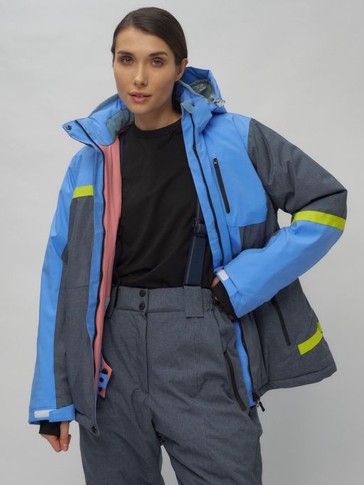 Горнолыжный костюм женский большого размера синего цвета 02282-1S - Chunmai фото 19