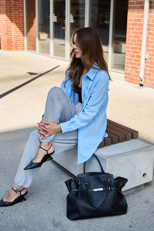 Рубашка оверсайз в полоску хлопковая