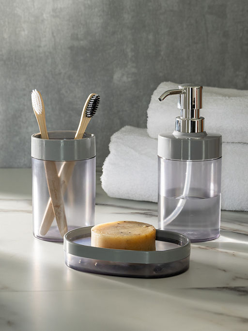 Стакан для зубных щёток 300мл серый полипропилен