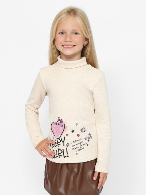 CRB wear/CWKG 63729-13-389 Водолазка для девочки,бежевый меланж/Ex.Cherubino