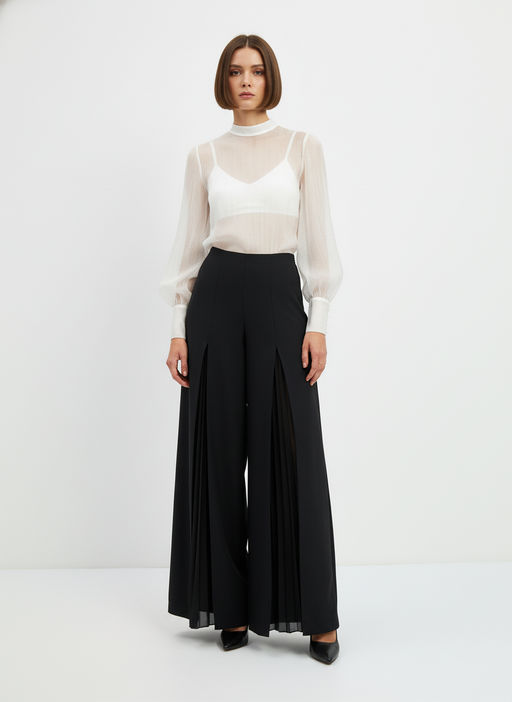 Блузка из органзы со съемным воротником OD-930-1 синий