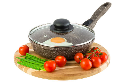 Сковорода глубокая 20 см ГАРМОНИЯ ВКУСА Коричневый опал С КРЫШКОЙ ф20, с/р, 41*21*10 см - Elan gallery фото 3