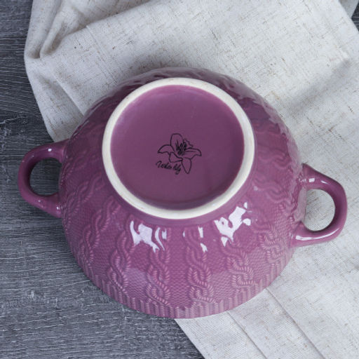 Супница с ручками 4 штуки на подставке / 20110-1 /уп 6/ Косичка - Галеонтрейд фото 5