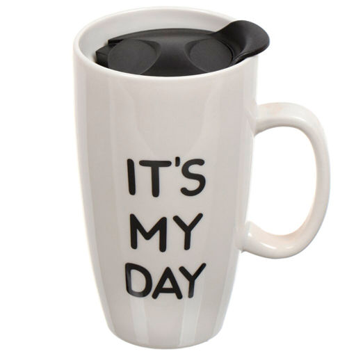 Кружка керамика 500мл, Life с крышкой, в ассортименте Y4-4402 (387024) /DANIKS/  фото 2