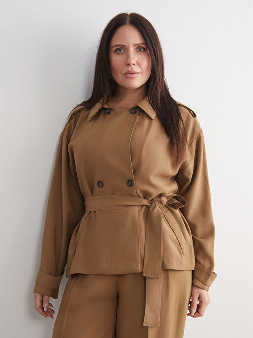 G?mlek Yaka Oversize Kad?n Ceket