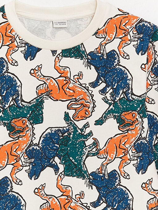 Bisiklet Yaka Bask?l? Uzun Kollu Erkek ?ocuk Ti??rt - Waikiki фото 3