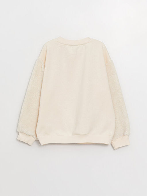 Bisiklet Yaka Chipn Dale Bask?l? Uzun Kollu K?z ?ocuk Sweatshirt - Waikiki фото 3
