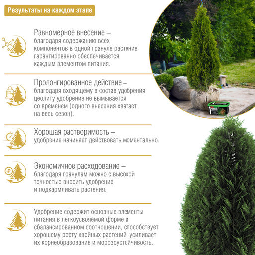 Компл. мин. удобр. "Bona Forte" Хвойное с биодоступ.кремнием гранул.пролонгир., ведро 3л