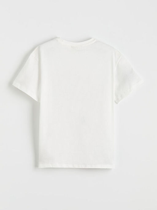 Bisiklet Yaka Angel Bask?l? K?z ?ocuk Ti??rt