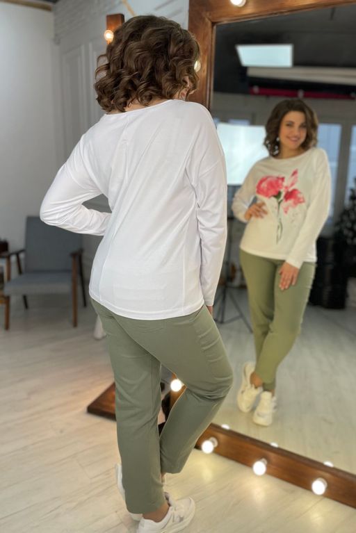 Свитшот Rumoda 2061/1 белый/коралл  фото 5