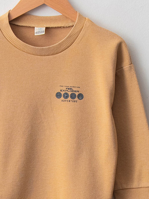 Bisiklet Yaka Uzun Kollu Bask?l? Erkek Bebek Sweatshirt - Waikiki фото 3