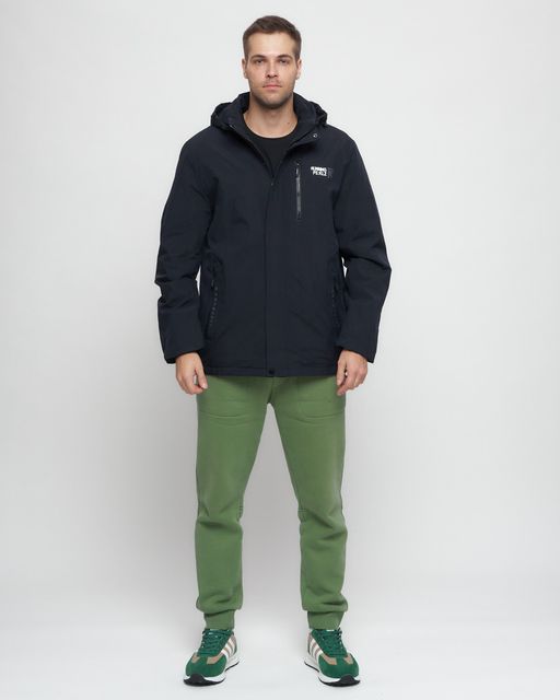 Куртка спортивная мужская большого размера темно-синего цвета 88676TS - Wonderrman фото 2