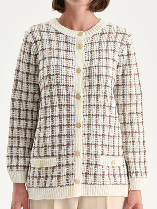 Bisiklet Yaka Ekose Kad?n Triko H?rka