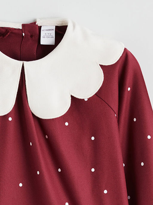 Bebe Yaka ?i?ekli K?z ?ocuk Elbise