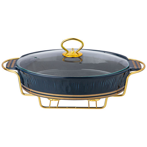 МАРМИТ LEFARD HERBAL СО СТЕКЛЯННОЙ КРЫШКОЙ 33 СМ 1600 МЛ НА МЕТАЛЛ. ПОДСТАВКЕ СИНИЙ