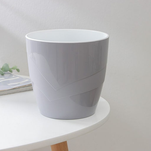 Кашпо для цветов со вставкой «Грация», 2 л, цвет серый