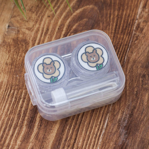Контейнер для линз "Flower bear", white