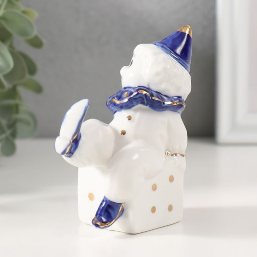 Фигурка керамика «Клоун на игральном кубике», кобальт, 4.4×7×9.5 см