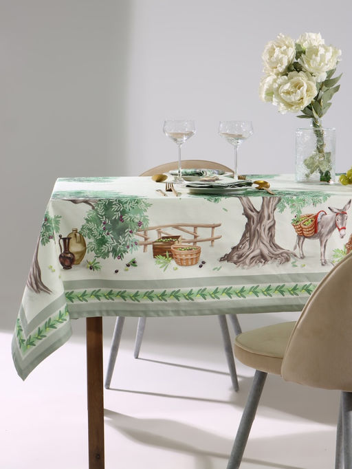 Набор кухонный Этель Olivia, скатерть 110?1453 см, салфетки 40?40 см-4 шт., 100% хлопок