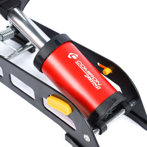 Насос ножной с манометром COMIRON FUJIN 1, стальная рама, алюминиевый цилиндр Presta-Schrader-Dunlop, 8,3 бар. Один поршень. /уп 15 - Галеонтрейд фото 5