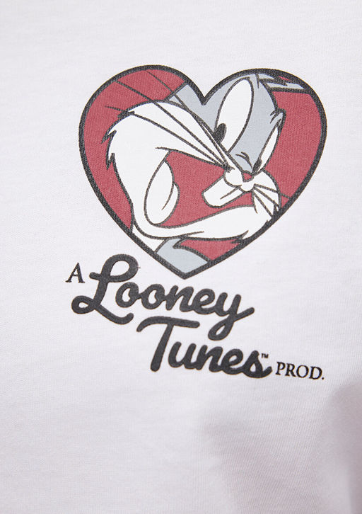 Bugs Bunny Bask?l? Beyaz Tisort - Mavi фото 6