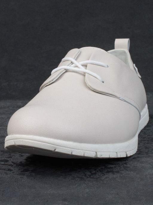 03-FDE16-1P BEIGE Полуботинки спортивные женские (натуральная кожа) - Фабричный китай фото 8